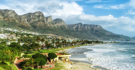 Camps Bay near Cape Town, South Africa - obrazy, fototapety, plakaty