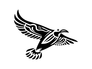 Naklejka premium Seagull Tattoo stamp print Flight freedom peace in the world