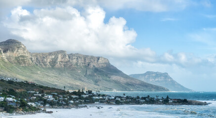 Clifton Beach at Atlantic seaboard located in Cape Town suburbs, South Africa
