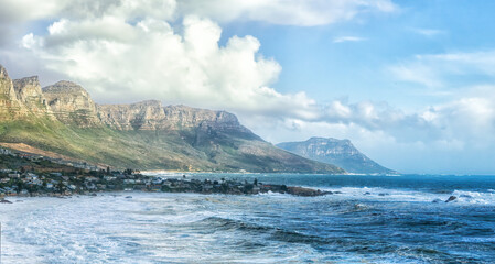 Clifton Beach at Atlantic seaboard located in Cape Town suburbs, South Africa