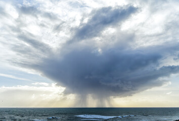 Shower clouds over the sea
