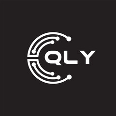 QLY letter technology logo design on black background. QLY creative initials letter IT logo concept. QLY letter design.	

