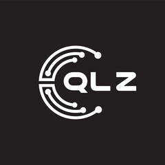 QLZ letter technology logo design on black background. QLZ creative initials letter IT logo concept. QLZ letter design.	
