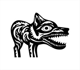 Fototapeta na wymiar Logo tattoo angry dog stamp ex libris