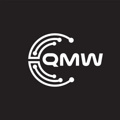 QMW letter technology logo design on black background. QMW creative initials letter IT logo concept. QMW letter design.	

