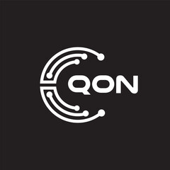 QON letter technology logo design on black background. QON creative initials letter IT logo concept. QON letter design.	
