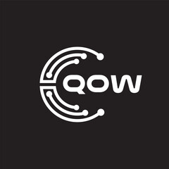 QOW letter technology logo design on black background. QOW creative initials letter IT logo concept. QOW letter design.	

