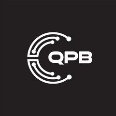 QPB letter technology logo design on black background. QPB creative initials letter IT logo concept. QPB letter design.	
