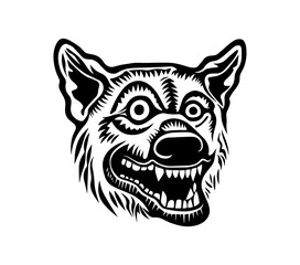 Logo tattoo angry dog stamp ex libris