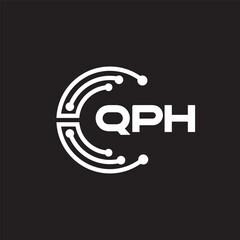 QPH letter technology logo design on black background. QPH creative initials letter IT logo concept. QPH letter design.	
