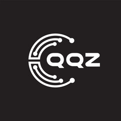 QQZletter technology logo design on black background. QQZcreative initials letter IT logo concept. QQZsetting shape design
