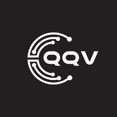QQVletter technology logo design on black background. QQVcreative initials letter IT logo concept. QQVsetting shape design
