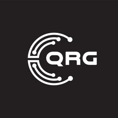 QRGletter technology logo design on black background. QRGcreative initials letter IT logo concept. QRGsetting shape design
