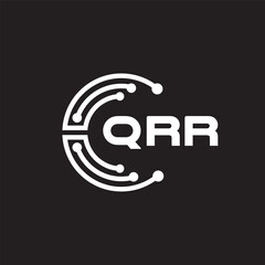 QRRletter technology logo design on black background. QRRcreative initials letter IT logo concept. QRRsetting shape design
