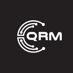 QRMletter technology logo design on black background. QRMcreative initials letter IT logo concept. QRMsetting shape design
