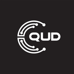 QUD letter technology logo design on black background. QUD creative initials letter IT logo concept. QUD letter design.	
