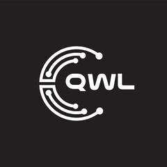 QWLletter technology logo design on black background. QWLcreative initials letter IT logo concept. QWLsetting shape design
