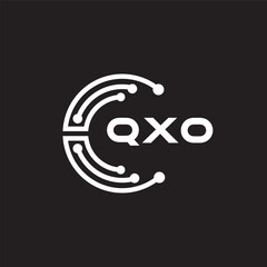 QXOletter technology logo design on black background. QXOcreative initials letter IT logo concept. QXOsetting shape design
