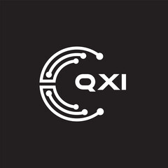 QXIletter technology logo design on black background. QXIcreative initials letter IT logo concept. QXIsetting shape design
