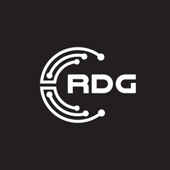 RDG letter technology logo design on black background. RDG creative initials letter IT logo concept. RDG letter design.	
