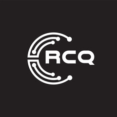 RCQletter technology logo design on black background. RCQcreative initials letter IT logo concept. RCQsetting shape design
