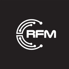 RFMletter technology logo design on black background. RFMcreative initials letter IT logo concept. RFMsetting shape design
