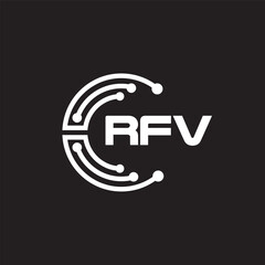 RFVletter technology logo design on black background. RFVcreative initials letter IT logo concept. RFVsetting shape design
