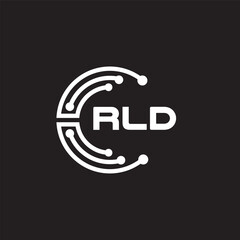 RLDletter technology logo design on black background. RLDcreative initials letter IT logo concept. RLDsetting shape design
