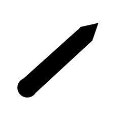 black pencil icon in a white background 