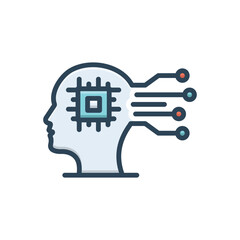 Color illustration icon for intelligence