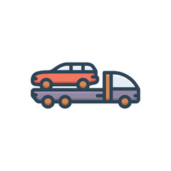 Color illustration icon for vehicle