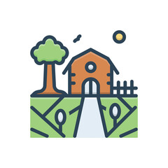 Color illustration icon for farms