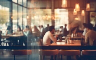 Ambience in Motion Blurred Restaurant Background with a Dash of Elegance. Generative AI