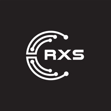 RXS letter technology logo design on black background. RXS creative initials letter IT logo concept. RXS setting shape design.
