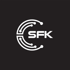 euro sign with euro sySFK letter technology logo design on black background. SFK creative initials letter IT logo concept. SFK setting shape design.
mbol