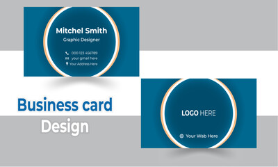 Double-sided creative business card template. Portrait and landscape orientation. Horizontal and vertical layout. Vector illustration
