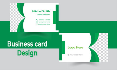 Double-sided creative business card template. Portrait and landscape orientation. Horizontal and vertical layout. Vector illustration