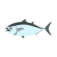 クロマグロ（ホンマグロ）。フラットなベクターイラスト。
Pacific bluefin tuna. Flat designed vector illustration.