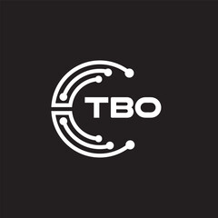 TBO letter technology logo design on black background. TBO creative initials letter IT logo concept. TBO setting shape design.

