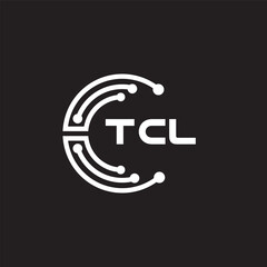 TCL letter technology logo design on black background. TCL creative initials letter IT logo concept. TCL setting shape design.
