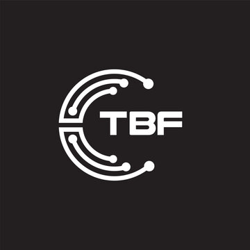 TBF letter technology logo design on black background. TBF creative initials letter IT logo concept. TBF setting shape design.
