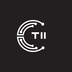 TII letter technology logo design on black background. TII creative initials letter IT logo concept. TII setting shape design.
