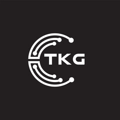 TKG letter technology logo design on black background. TKG creative initials letter IT logo concept. TKG setting shape design.
