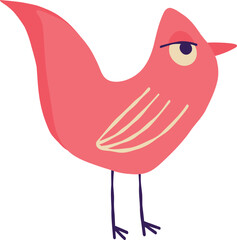 Fancy weird red bird. A bizarre fairy-tale firebird