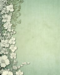 An elegant sheet of pastel paper soft serene tones of mint green faintly textured