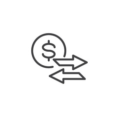 Financial transaction line icon
