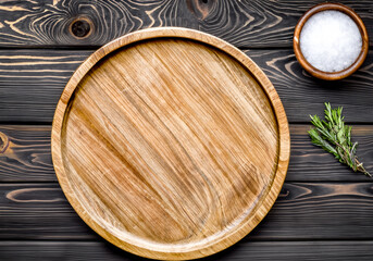 Wooden plate on table MADE OF AI
