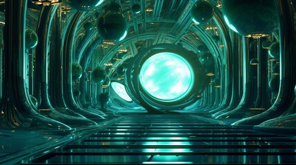 宇宙空間のトンネル,Generative AI AI画像