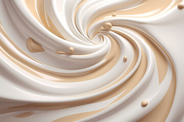 Luxury skincare captured as a swirling cosmetic milk liquid, epitomizing smoothness and purity, excellent for a beauty and wellness-focused project, generative ai