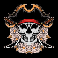 Fototapeta premium pirate skull illustration